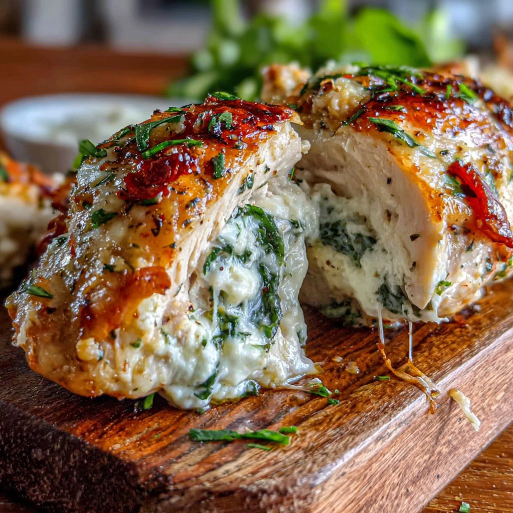 Baked Spinach Stuffed Chicken