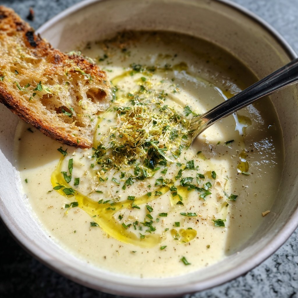 Creamy Lemon White Bean Soup Bowl