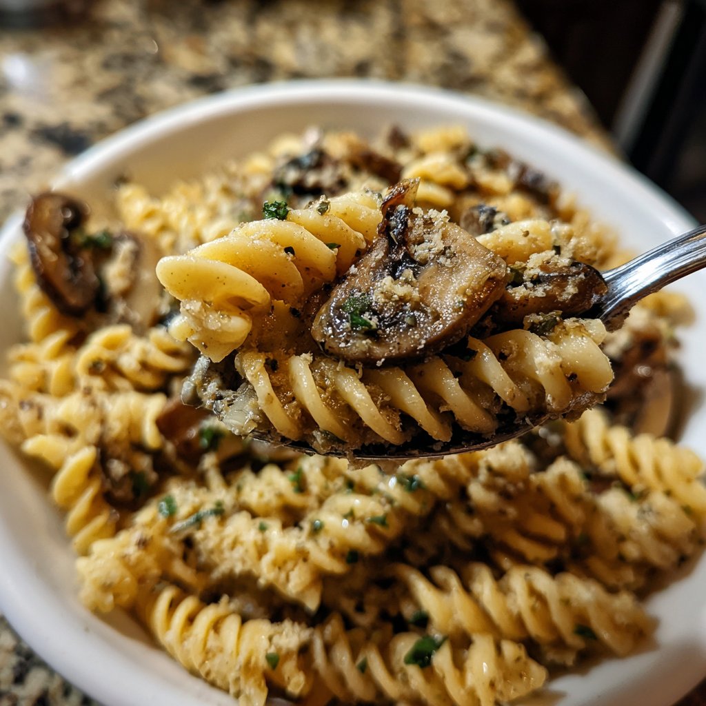 Roasted Garlic Mushroom Pasta