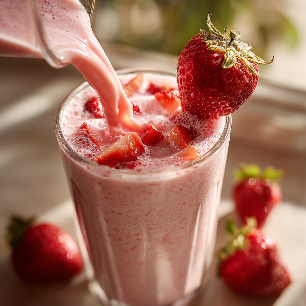 Fresh Strawberry Smoothie With Greek Yogurt