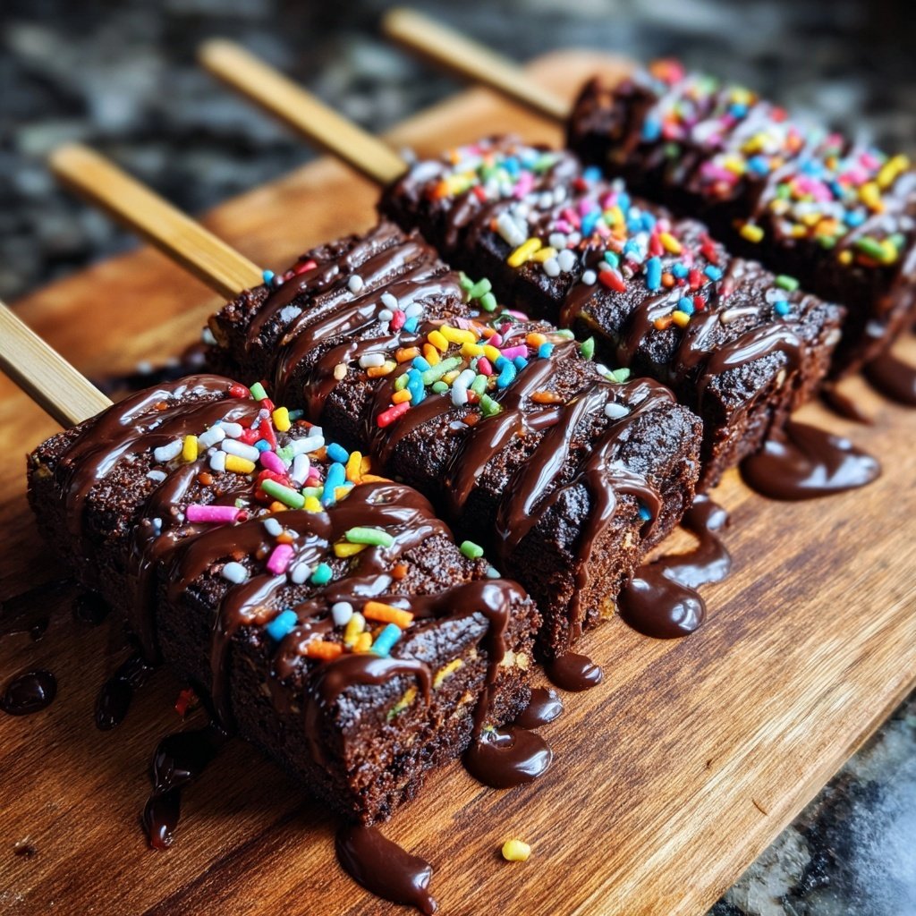 Super Bowl Desserts Brownie Skewers