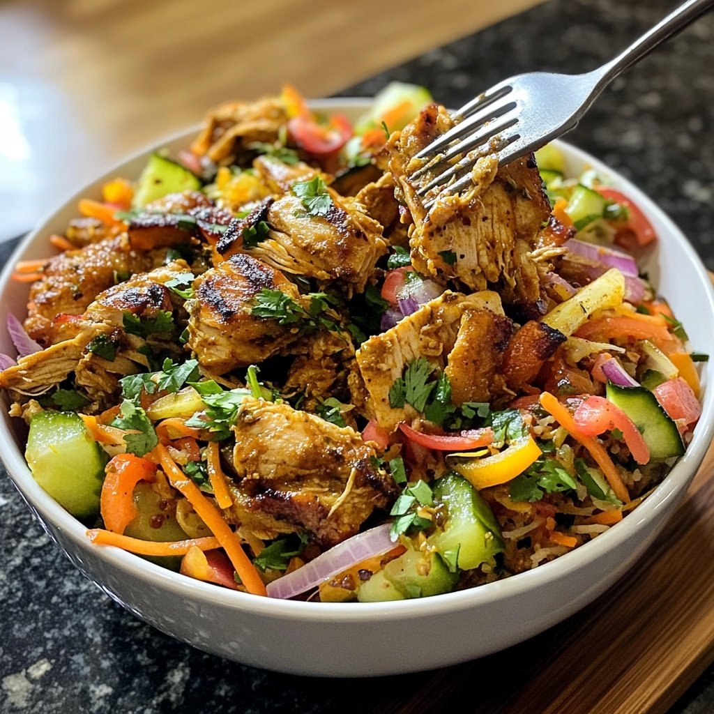 Spicy Crockpot Chicken Shawarma Bowls