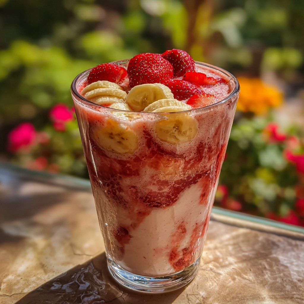Strawberry Banana Cottage Cheese Smoothie