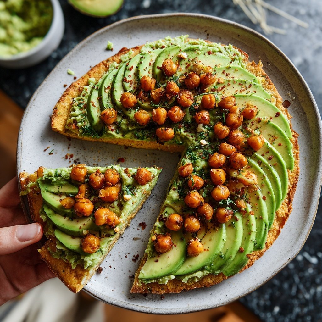 Healthy Lunch Avocado Chickpea Flatbread