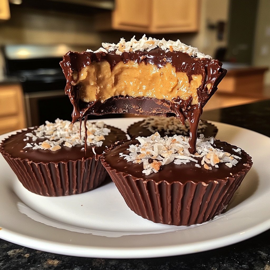 Homemade Peanut Butter Cups with Coconut