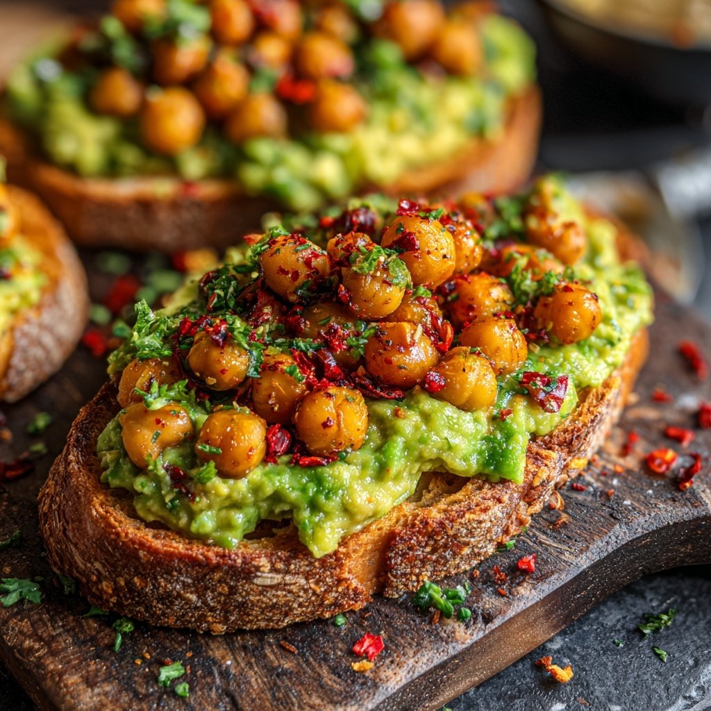 Healthy Lunch Avocado Chickpea Toast