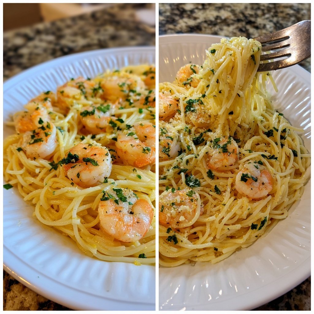 Angel Hair Pasta With Lemon Shrimp
